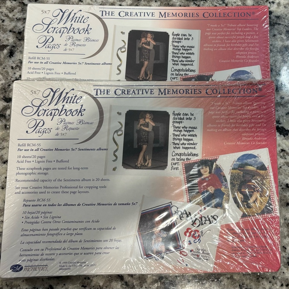 Creative Memories 5x7 (two sets) scrapbook pages.  NIP and NLA!